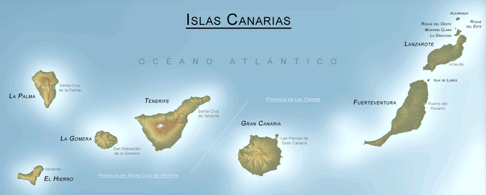 Mapa-fisico-de-las-Islas-Canarias